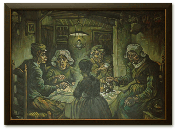 reproductie schilderij de aardappeleters van Vincent van Gogh